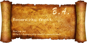 Besenczky Anett névjegykártya